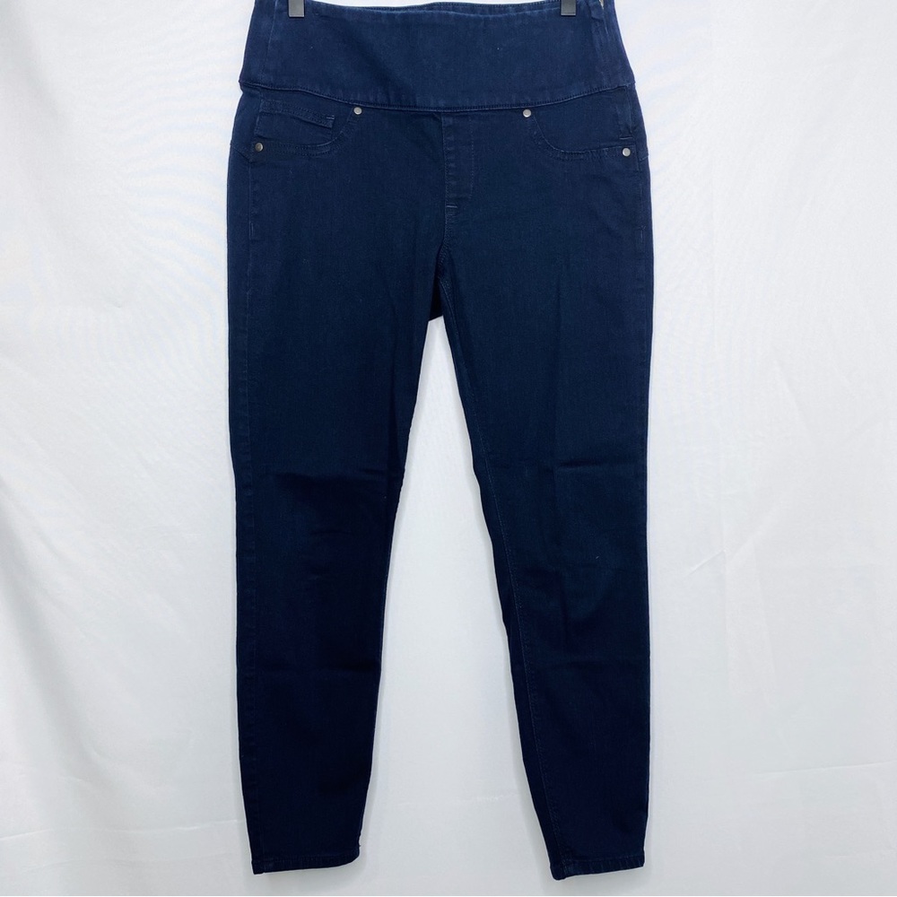 Spanx Dark Blue Denim Pull On Stretch Skinny Jegging Leggings Large